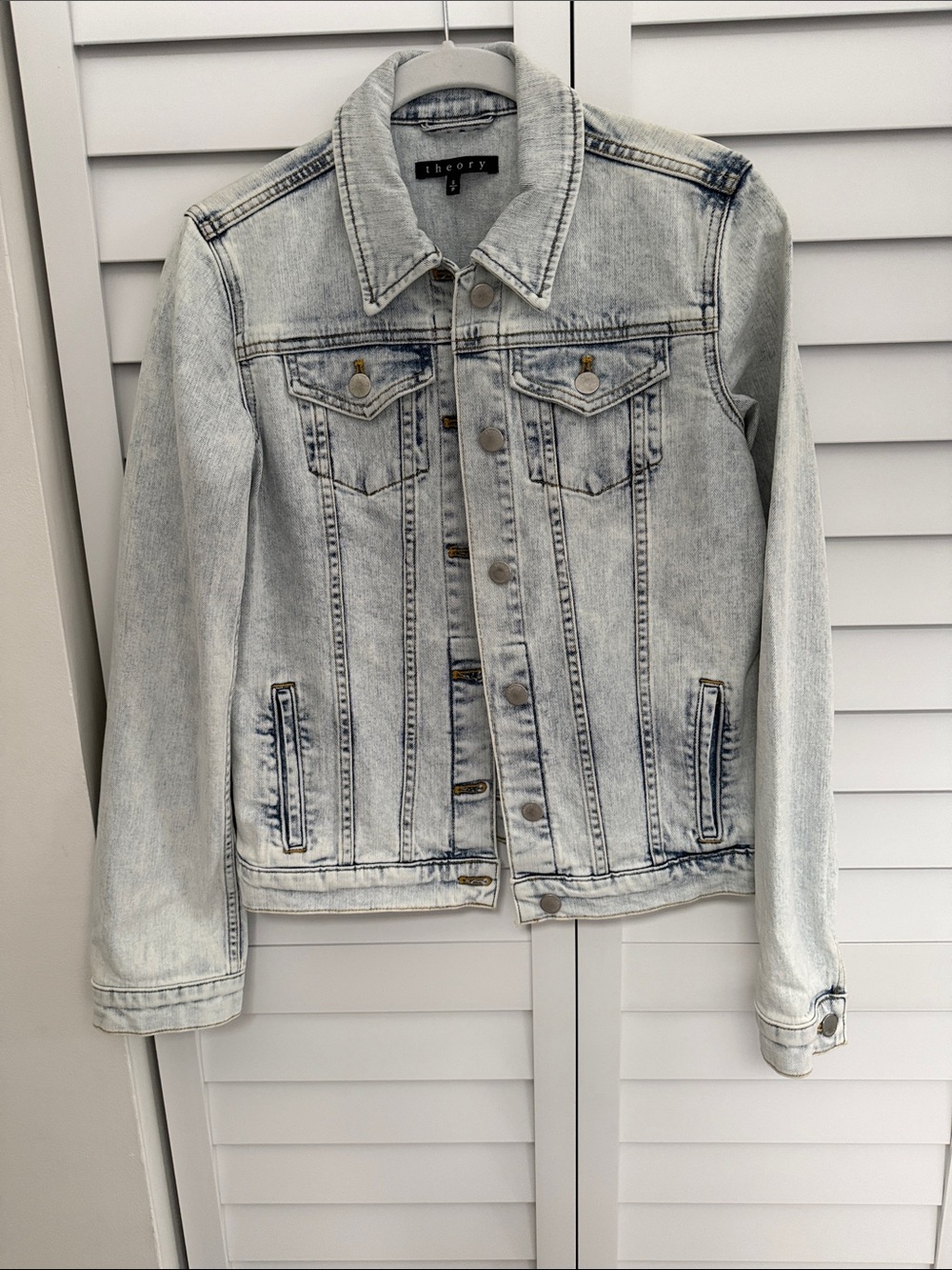 Theory  Denim Jacket in Pale Blue Small